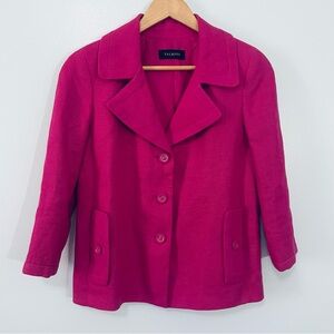 Talbots Women's Fuchsia Pink Linen Blazer Jacket Size 4